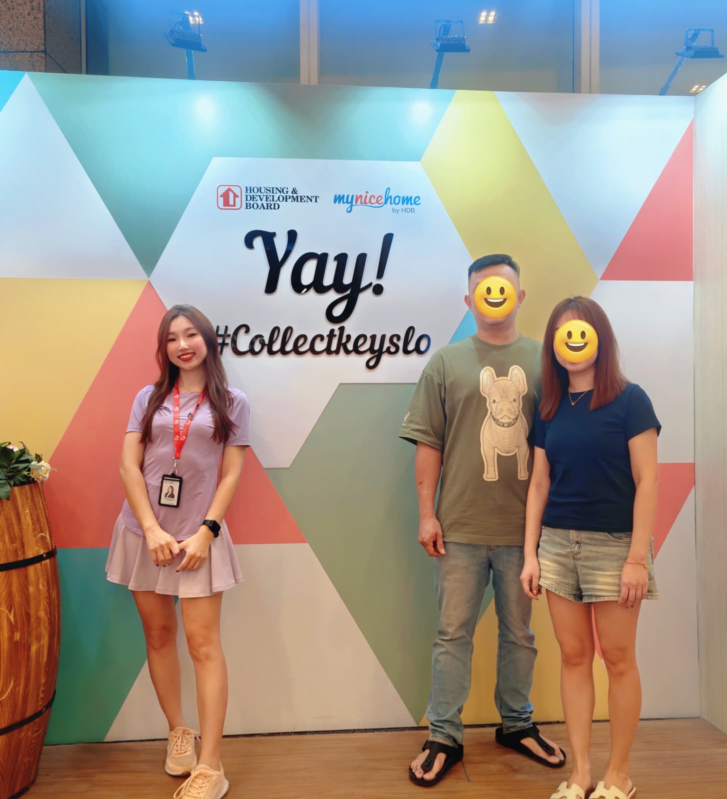 Elaine Tan with happy client — Key Collection Day