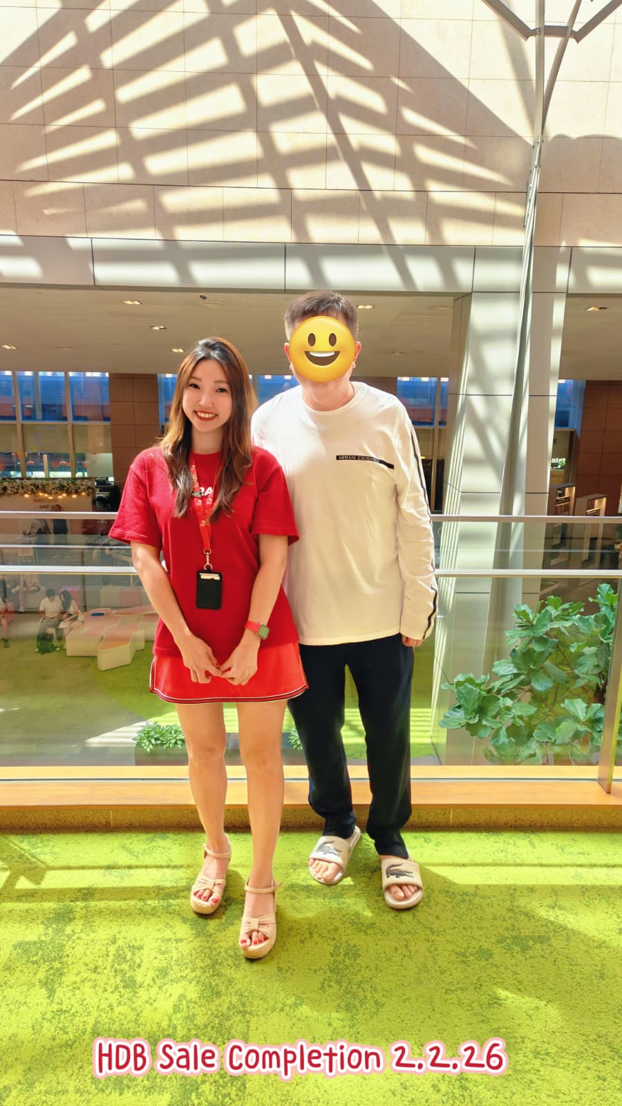 Elaine Tan with happy client — HDB Sale Completion